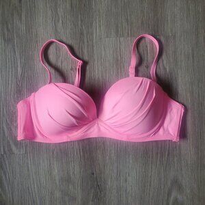 💖 Pink Lined Underwire Bikini Top - Size Large